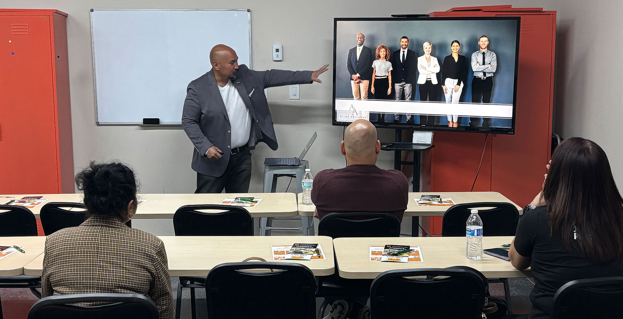 class with instructor in front